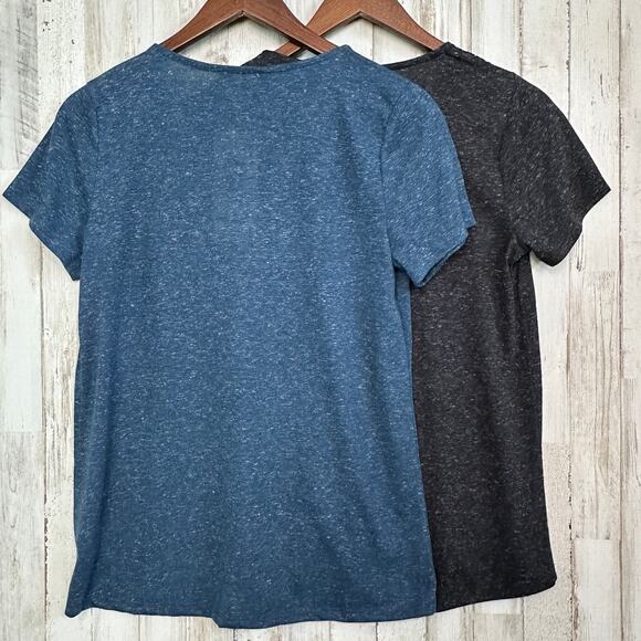 Ella Moss Linen Blend Top Small V Neck Lace Relaxed Fit Cottagecore NWOT - Picture 2 of 9